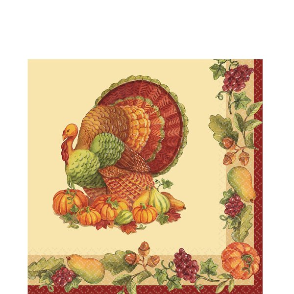 Joyful Thanksgiving Multicolored Paper Luncheon Napkins, 125 Ct. | Party Tableware