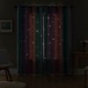 XiDi Curtains for Girls Bedroom Kids Room Unicorn Princess Theme Room Darkening 63 inches Long Wall Decals Pink Purple Green, W52 X L63