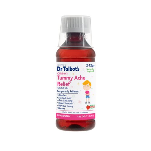 Dr. Talbot's Children's Tummy Ache Relief Medicine - 4 oz - Includes Dosage Cup - for 2-12 Years Old - Natural Apple Flavor (Packaging Varies)