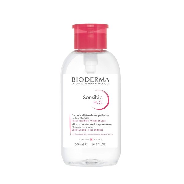 Bioderma - Sensibio H2O PUMP - Micellar Water - Cleansing and Make-Up Removing – Refreshing feeling – for Sensitive Skin, 16.7 Fl Oz (Pack of 1)