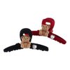 Pokinge 2 Pcs Kawaii Bear Hair Claw Clip Faux Fur Flocking Hair Crab Clip Hairpins Strong Hold Animal Hair Catch Barrette Headwear for Women Girls(Multi-colored)