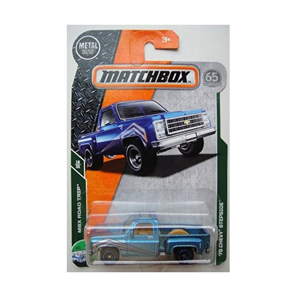 Matchbox ROAD TRIP, BLUE '75 CHEVY STEPSIDE 18/35 65TH ANNIVERSARY CARD