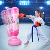 47" Inflatable Kids Punching Bag with Boxing Gloves, Free Standing Boxing Bag, Bounce-Back Bag Gifts for Kids, Girls