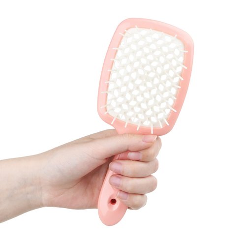 GOO GOO Wet and Dry Vented Detangling Hair Brush, Anti-static and Gentle Scalp Massage for All Hair Types, Orange Peach Pink