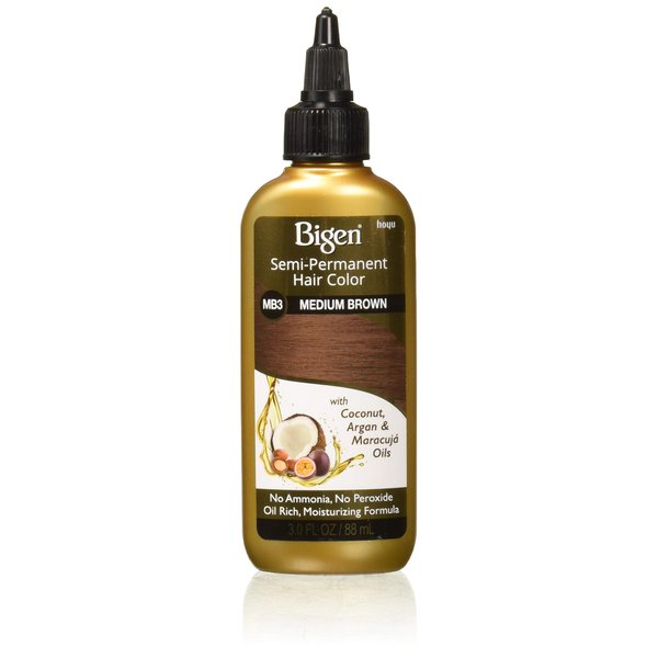 Bigen Semi Permanent Hair Color, MB3 Medium Brown, 3 oz (Pack of 2)