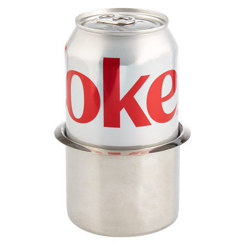 Brybelly Single Stainless Steel Cup Holder, Small - Silver Drop-in Anti-Spill Storage Solution or Replacement Item for Poker Table, Work Desk, Car, Custom Build & DIY Projects, Color-Chrome