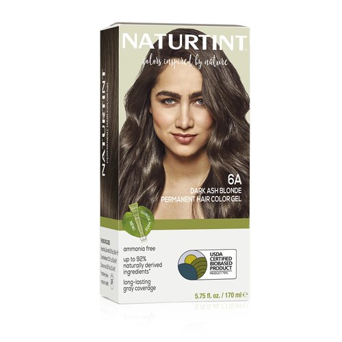 Naturtint Permanent Hair Color 6A Dark Ash Blonde (Pack of 1), Ammonia Free, Vegan, Cruelty Free, up to 100% Gray Coverage, Long Lasting Results (Packaging may vary)