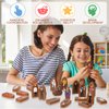 Qunclay Set of 30 Wooden Community Helpers Toys Wood Multicultural Career Figures Culturally Diverse Wooden Blocks Small Wooden People Figurines for Classroom Diversity Block Play (Brown)