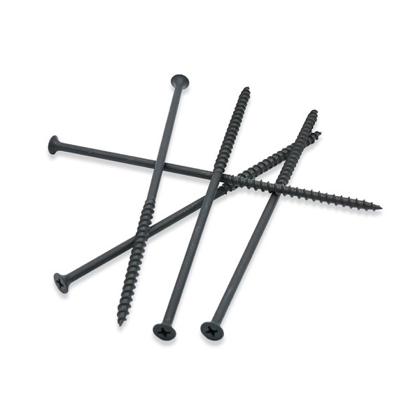 Qualihome #10 Coarse Thread Sharp Point Drywall Screw with Phillips Drive #2 Bugle Head, 1 Lb/Pound, Black, Ideal Screw for Drywall Sheetrock, Wood and More (6 Inch)