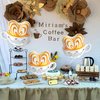 CYMYLAR 3 Pcs Coffee Latte Balloons/Coffee Birthday Party Decorations/I Love You A Latte/Coffee Booth Decoration/Coffee Lovers Party Decorations/Wedding/Coffee Bar Wall Table Decorations/Adults Party