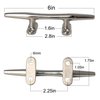 VEITHI Boat Cleat Dock Cleats 6 inch Marine Grade 316 Stainless Steel, Boat Dock Cleats Open Base, Cleats for Boat, Dock Cleats with Hardware, Rope Cleat for Boat/Yacht/Deck/Nautical Decor (1 Pack)