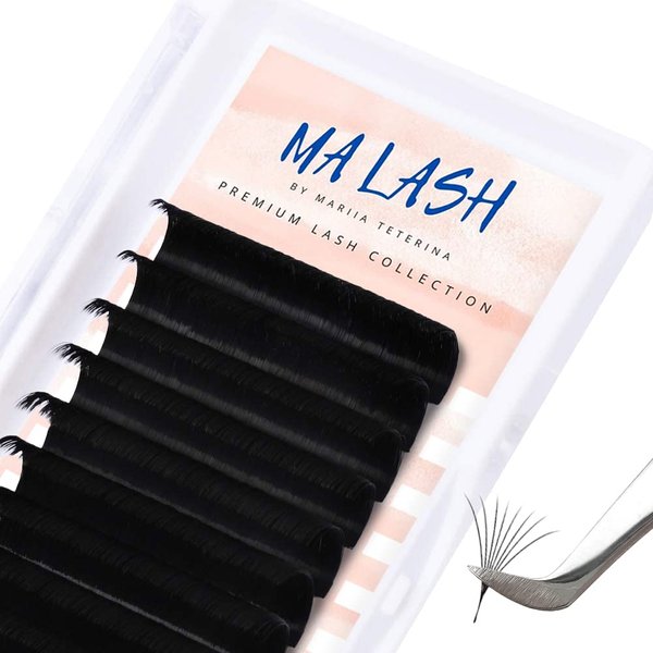 MA LASH D 0.1 15mm Eyelash Extensions Individual Lashes Premium Volume & Classic Lash Soft mixed and single lengths Black Salon Use (D 0.1 (15 mm))