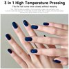 DUKASOU Semi Cured Gel Nail Strips, Royal Blue 28 PCS Solid Color Gel Nail Strips Works with UV Light, Salon Quality Gel Nail Stickers Full Nail Wraps