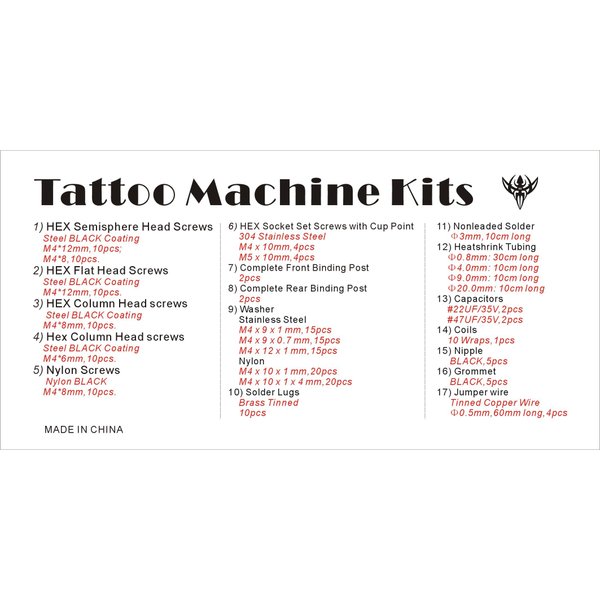 Tattoo Machine Rebuild & Repair Kit - 190+ Parts