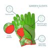 DIGZ 7652 Signature High Performance Women's Gardening Gloves, Work Gloves with Touchscreen Compatible Fingertips, Green Leaves Pattern, Medium