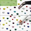 OUTUXED 5400pcs Multicolor Rhinestones 12 Mixed Color Hotfix Rhinestones Flatback Gemstones and Crystals for Halloween Costume Accessories, Crafts with Tweezers and 2 Picking Pens