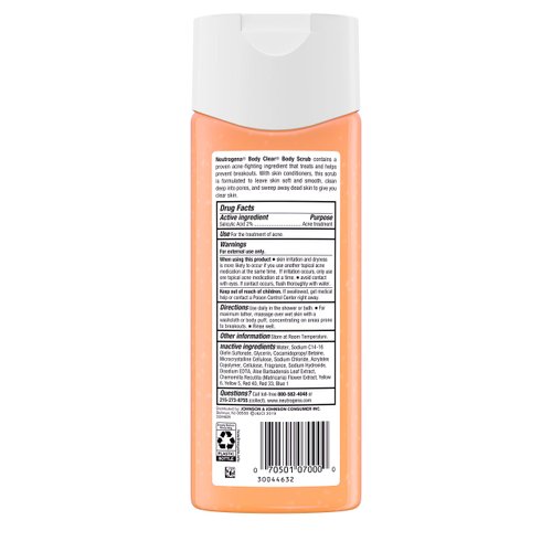 Neutrogena Body Clear Body Scrub, Salicylic Acid Acne Treatment - 2PC