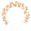 Formery Leaves Halo Crown Headband Handmade Leaf Goddess Headpiece Hairband Wedding Party Prom Bridal Hair Accessories for Women and Girls (Gold)