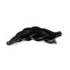 Black leaf barrette curved hair clip leaves 4.5 inches long stamped textured plastic shiny black plastic
