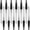 12 Pcs Metal Nail File 6.7 Inch Nail File Stainless Steel Nail File Double Sides Metal Sapphire File with Anti Slip Handle Fingernails Toenails Manicure File for Woman and Men (Black)