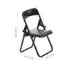 Gadpiparty 48 Pieces Mini Chair 1/6 Scale Folding Chairs Mini House Decor Plastic Miniature Simulation Chair Dollhouse Furniture Model Desk Toy (Black)