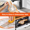 Silicone Bread Sling Oval and Round - Non-Stick & Easy Clean Reusable Oval Silicone Baking Mat for dutch oven. With Long Handles Sourdough Bread Baking mat tools supplier Liner,2 Orange Set