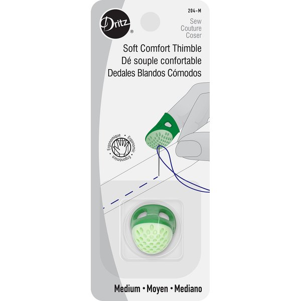 Dritz 204-M Soft Comfort Thimble, Size Medium,Green