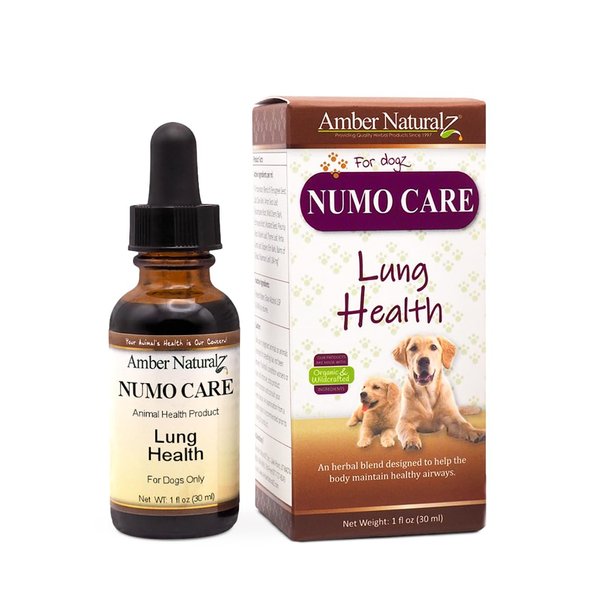 Amber NaturalZ Numo Care Lung Health Herbal Supplement for Dogs | Canine Herbal Supplement for Bronchial Support and Respiratory Lung Health | 1 Fluid Ounce Glass Bottle | Manufactured in The USA