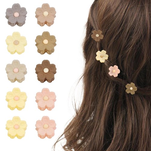20Pcs Small Flower Daisy Hair Clips, TEBIEKOY Baby Hair Clips Mini Claw Clips Cute Jaw Clips Hair Pins Hair Barrettes Toddler Hair Accessories for Women Girls Kids Teens