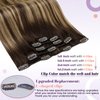 LaaVoo Balayage Clip in Hair Extensions Human Hair Clip in Extensions Balayage Brown to Caramel Blonde Hair Extensions Clip ins Real Human Hair Long Straight 22 Inch 5pcs/80g