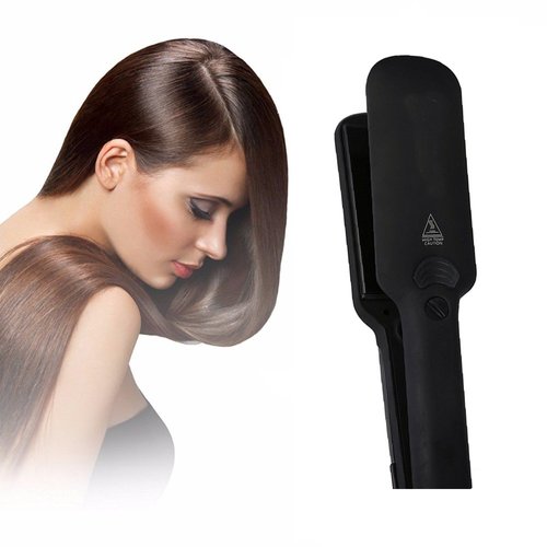 ELEOPTION Steam Hair Straightener Brush Infrared 2 in 1 Dual Voltage Professional Ceramic Tourmaline Flat Iron Hair Straightening 360°Swivel Cord Anion Care for Short Hair Thick Hair