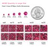 6736pcs Hotfix Rhinestones Flatback,Hot Pink Rhinestones for Crafts Clothes Mixed 5 Sizes, Hotfix Crystals with Tweezers and Wax Pencil Kit, SS6-SS30, Hot Pink