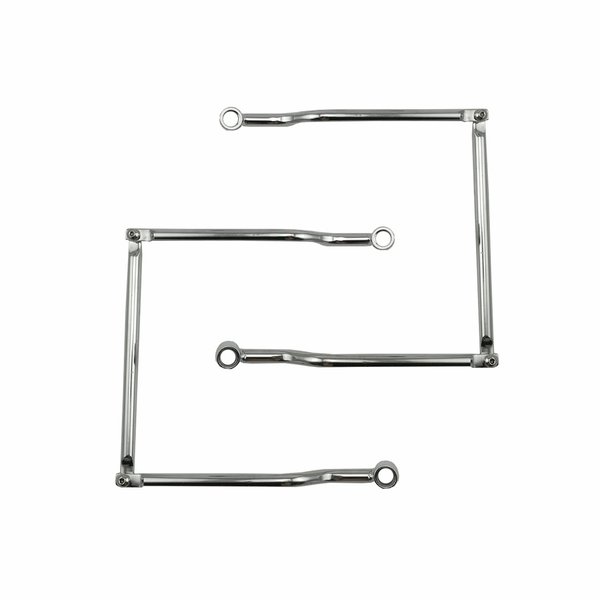 HANSWD Saddlebag Support Bars Brackets For SUZUKI YAMAHA KAWASAKI (Chrome)