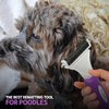 POODLIE Poodle Pet Dematting Comb for Dogs – Handheld Undercoat Dematter Rake Grooming Tool for Long or Short Hair