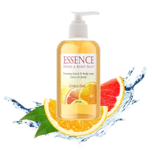 DELÚVIA Deluvia Hand Soap and Body Wash with Organic Aloe, Vitamin E, Organic Rosemary Extract and Citrus Essential Oils - Citrus Zing Essence Hand and Body Soap By Deluvia