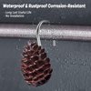 Gracelife Set of 12 Pinecone Shower Curtain Hooks Bathroom Rolling Hangers Curtain Sliding Hooks Resin Pothook