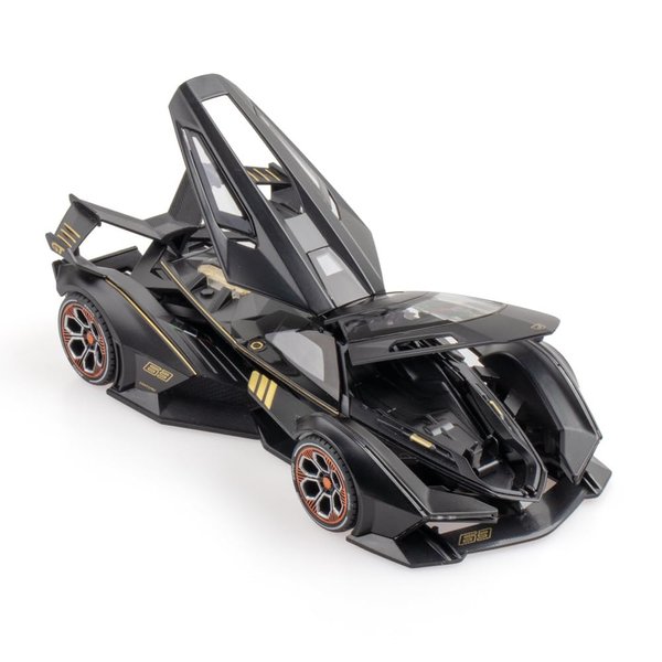 Toy Cars Lambo V12 Sports Race Car Model 1/24 Black Alloy Collectible Diecast Vehicles with Sound and Light