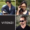 VITENZI Bifocal Sunglasses for Men and Women Sport Wrap Around Reading Sun Tinted Glasses with Readers - Palermo in Black 1.75