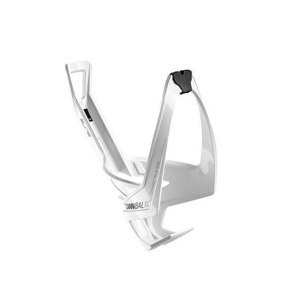 Elite Cannibal Xc White Glossy Bottle Cage, Black Graphic