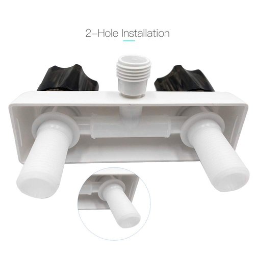 RV Shower Faucet w/Showerhead and Hose - Outdoor Non-Metallic Shower Parts On-Off Handheld Shower Head Valve Diverter Replacements for RVs, Fifth Wheels, Motorhomes,Travel Trailers,Campers - White