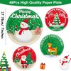 chiazllta 48 PCS Christmas Party Paper Plates Supplies Disposable Christmas Snowman Santa Party Dessert Plates Christmas Themed Party Favors Decorations for Holiday New Year