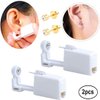 2 Pack Self Ear Piercing Gun Earring Disposable Piercing Kit No Pain Easy Use Ear Piercing Gun Kit Tool with Stud (Wihte Gold)