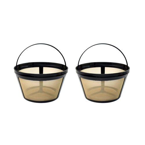 TRONMEI Reusable Coffee Filter, Eco - Friendly, Compatible with Mr. Coffee, Black+Decker, Cuisinart, Hamilton Beach and Other Standard 8-12 Cup Drip Coffee Makers, Replaces Paper, BPA Free (2 Pack)