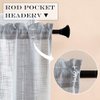 Grey Kitchen Curtains Semi Sheer Privacy Linen Textured Rod Pocket Short Tier Cafe Curtain Valances Silver Light Gray Bathroom Window Curtains Bedroom 2 Panels Set 24 Inch Length