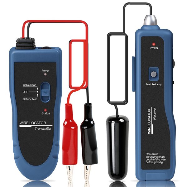 KOLSOL Underground Wire Locator, Cable Tester F02 Pro with Rechargeable 1100mAh Battery for Locate Wires and Control Wires Cables Pet Fence Wires