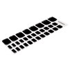 Wekcekcek Semi Cured Gel Toenail Strips, 32 Silver Black Gel Toenail Stickers - Works with Any Nail Lamps Gel Pedicure Strips Full Nail Wraps with Nail File & Wood Stick