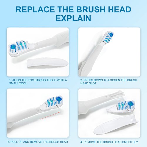 Sensitive Replacement Electric Replacement Toothbrush Heads (4 Count) Dual Clean Rotating Sets Compatible with Braun Oral B Cross Action Power