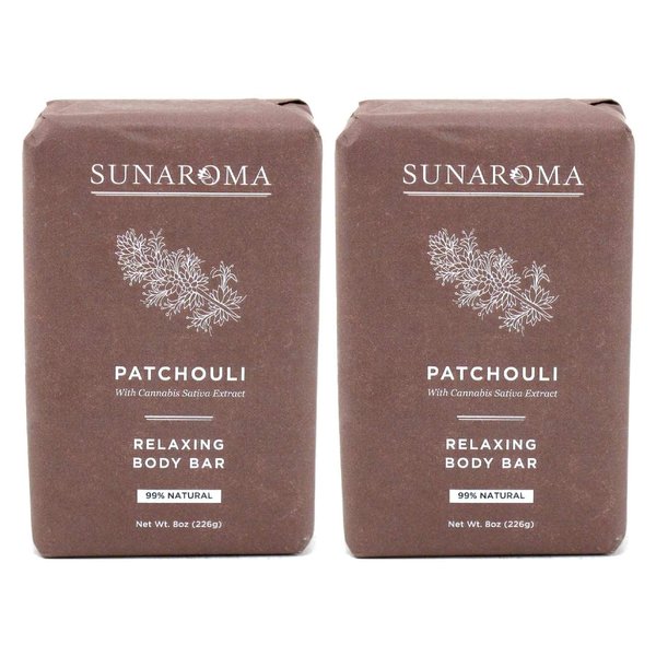 Sunaroma Soap Bar Patchouli 8 Ounce (236ml) (2 Pack)