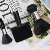 3Pcs Black Neck Dust Brush with Storage bag,Matte Handle Soft Bristled Hair Brush with Bullet Brush & Hair Dye Brush Barber Duster Suitable for Barber Store Hair Salon Essential tools