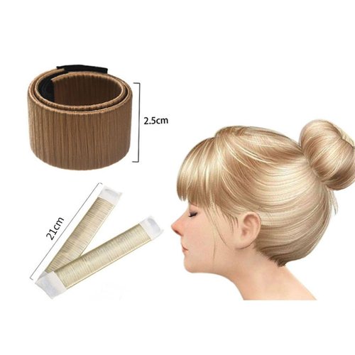 AKOAK Hair Bun Maker,French Twist Doughnuts Magic DIY Hair Band,Deep Brown,Pack of 2